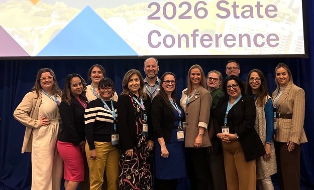 Group photo of the 2026 FAIE board members taken at the 2026 State Conference.
